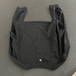 Large lulu cropped long sleeve athletic top